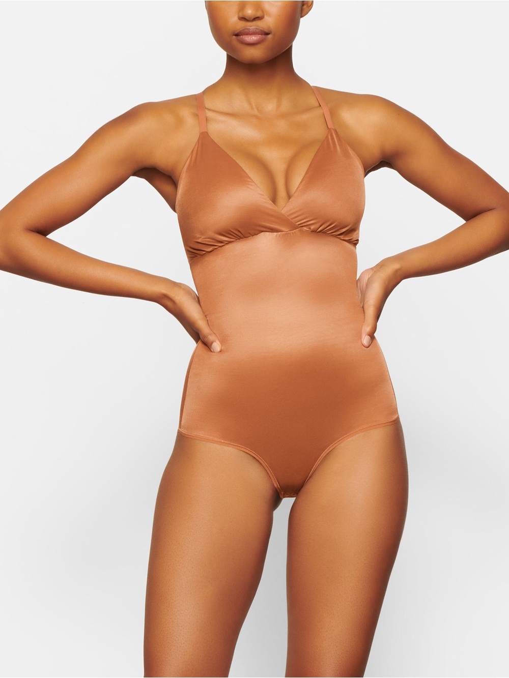 SKIMS Simply Bare Bodysuit Brief Size Medium Color Bronze